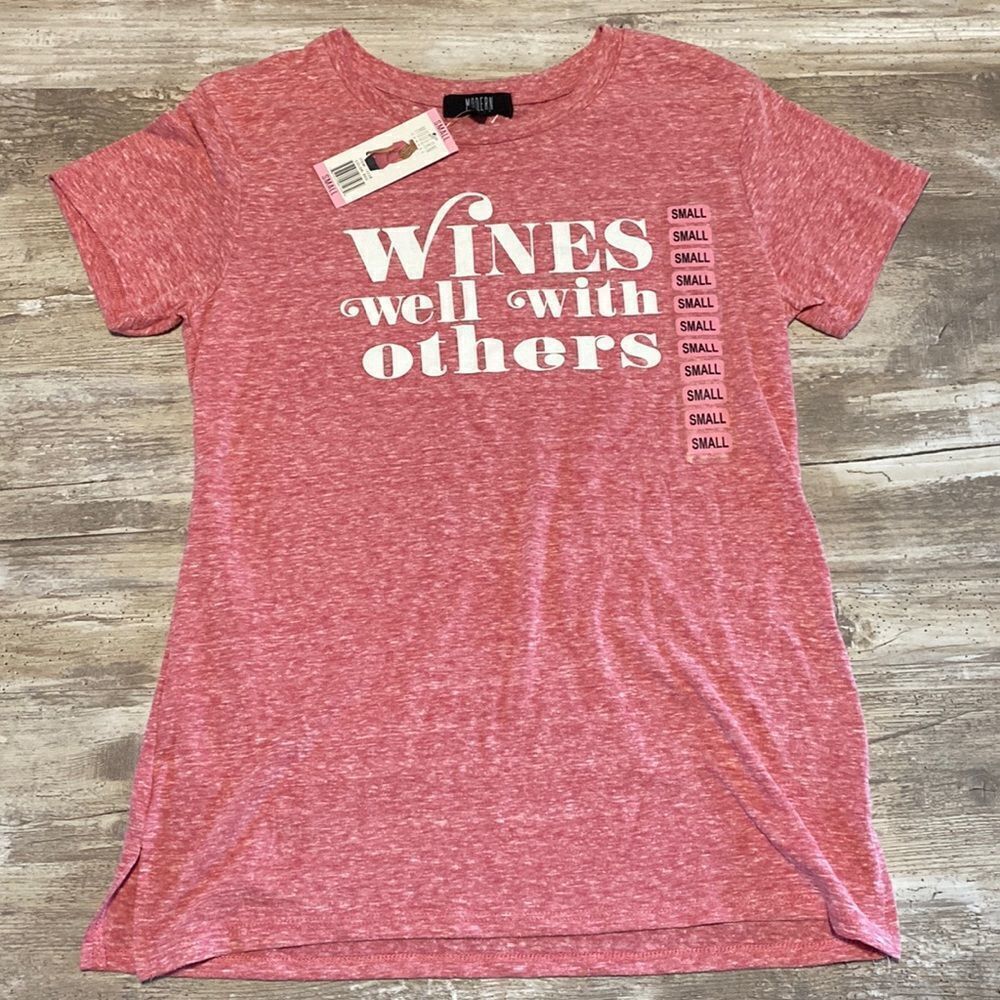 Modern Canvas Wines Well With Others T-shirt Women’s Sz S